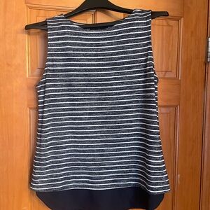 Banana Republic Navy and White Striped Tank Top